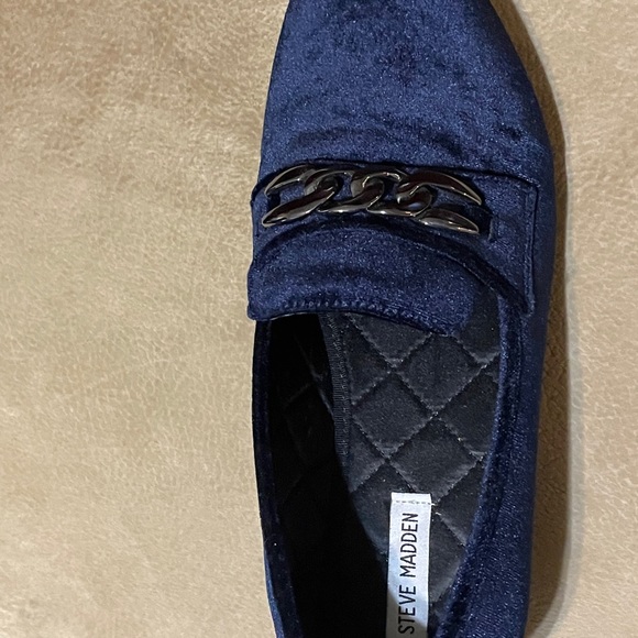 ORIGINAL STEVE MADDEN BLUE SUEDE LOAFERS SIZE 11 - Picture 4 of 4